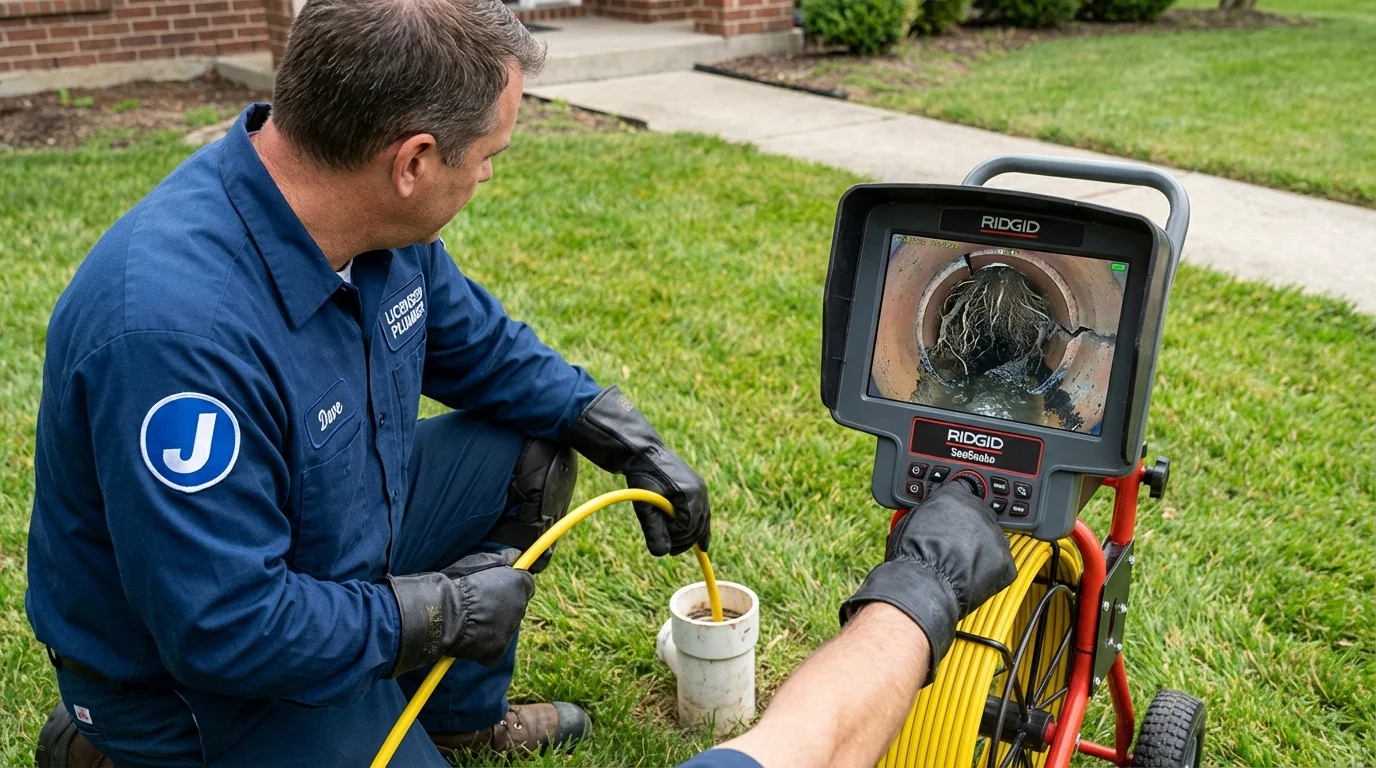 Sewer camera inspection being performed by Johns Plumbing LLC in West Memphis