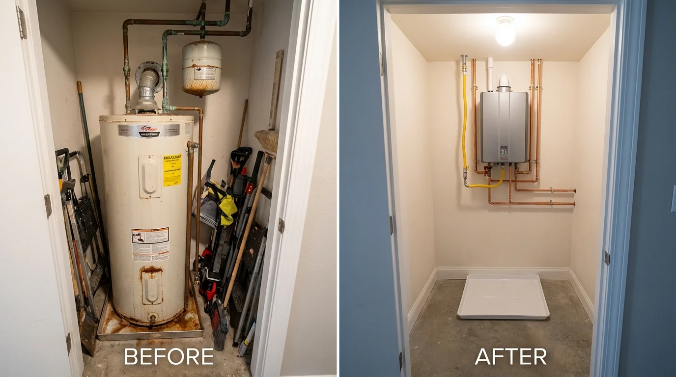 Tank water heater versus wall-mounted tankless unit comparison for West Memphis, AR homeowners