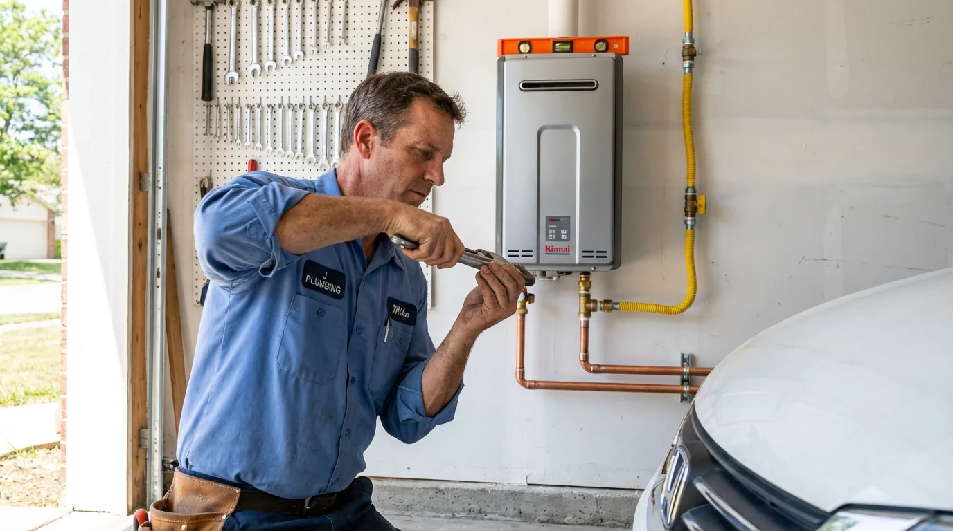 Tankless water heater installation by a Johns Plumbing LLC plumber in West Memphis